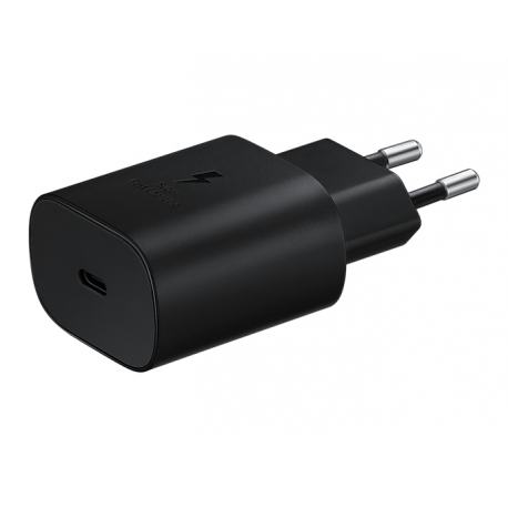 Samsung EP-TA800 - Power adapter - 25 Watt - 3 A - SFC (USB-C) - black - for Galaxy A20, A50, A70, A8s, M30, M40, Note10, S20, S20 5G, S20+ 5G, Z Flip, Z Flip 5G - 8