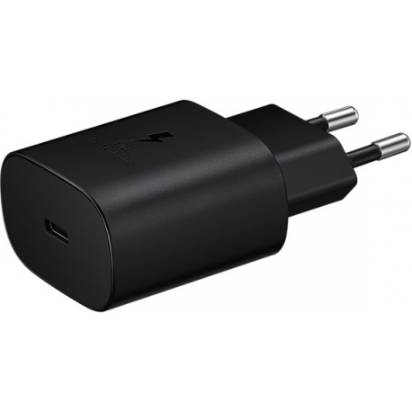 Samsung EP-TA800 - Power adapter - 25 Watt - 3 A - SFC (USB-C) - black - for Galaxy A20, A50, A70, A8s, M30, M40, Note10, S20, S20 5G, S20+ 5G, Z Flip, Z Flip 5G - 15