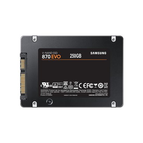 Samsung 870 EVO MZ-77E250B - SSD - encrypted - 250 GB - internal - 2.5" - SATA 6Gb / s - buffer: 512 MB - 256-bit AES - TCG Opal Encryption - 4