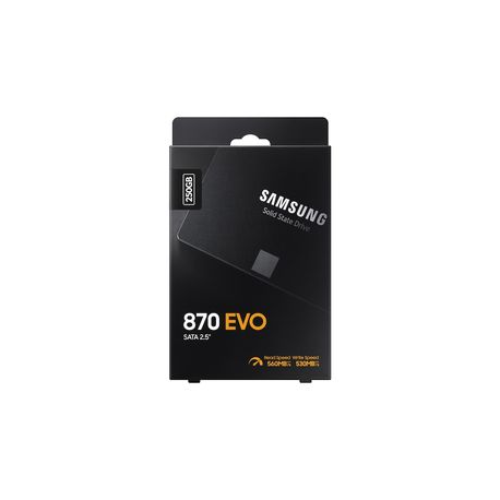Samsung 870 EVO MZ-77E250B - SSD - encrypted - 250 GB - internal - 2.5" - SATA 6Gb / s - buffer: 512 MB - 256-bit AES - TCG Opal Encryption - 5