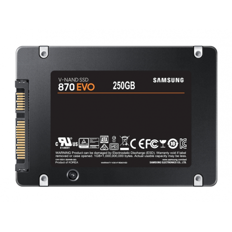 Samsung 870 EVO MZ-77E250B - SSD - encrypted - 250 GB - internal - 2.5" - SATA 6Gb / s - buffer: 512 MB - 256-bit AES - TCG Opal Encryption - 9