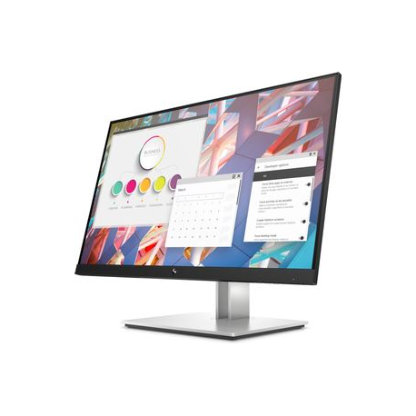 HP E24 G4 - E-Series - LED monitor - 23.8" - 1920 x 1080 Full HD (1080p) @ 60 Hz - IPS - 250 cd / m² - 1000:1 - 5 ms - HDMI, VGA, DisplayPort - silver (stand), black head - 5