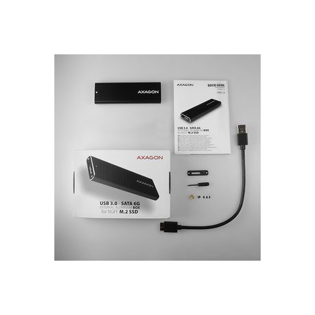 AXAGON EEM2-U3 USB3.0 - M.2 SSD SATA, up to 80mm SSD, ALU body