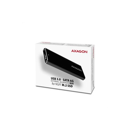 AXAGON EEM2-U3 USB3.0 - M.2 SSD SATA, up to 80mm SSD, ALU body