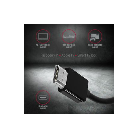 AXAGON - Video interface converter - HDMI (M) to HD-15 (VGA), stereo mini jack (F) - 17 cm - 1920 x 1200 (WUXGA) support, active converter - 3