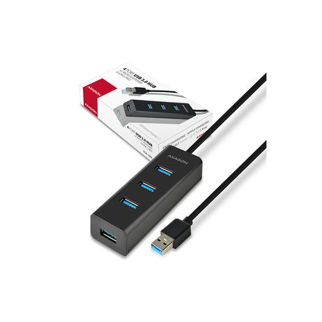 AXAGON HUE-S2BL - Hub - 4 x SuperSpeed USB 3.0 + 1 x micro-USB - desktop - 0