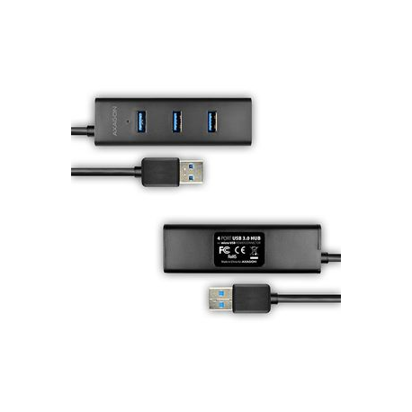 AXAGON HUE-S2BL - Hub - 4 x SuperSpeed USB 3.0 + 1 x micro-USB - desktop - 6