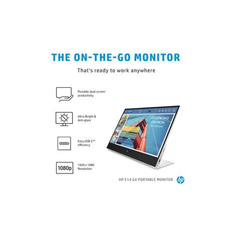HP E14 G4 Portable Monitor - 14" 1920x1080 FHD AG, IPS, 2x USB-C, 3 years