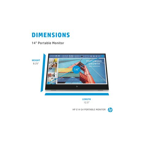 HP E14 G4 Portable Monitor - 14" 1920x1080 FHD AG, IPS, 2x USB-C, 3 years