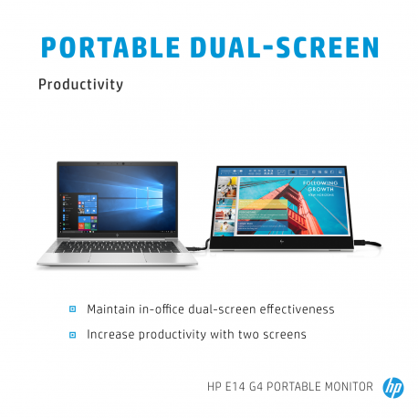 HP E14 G4 Portable Monitor - 14" 1920x1080 FHD AG, IPS, 2x USB-C, 3 years