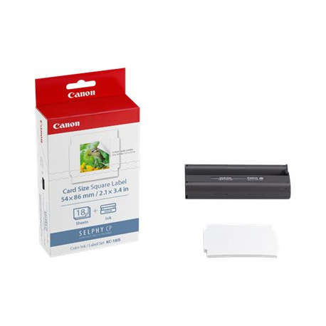 Canon KC-18IS - Print ribbon cassette and paper kit - for SELPHY CP1000, CP1200, CP1300, CP820, CP900, CP910 - 2