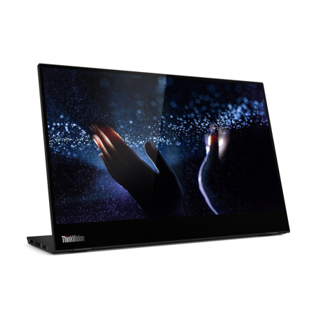 Lenovo ThinkVision M14t - LED monitor - 14" - portable - touchscreen - 1920 x 1080 Full HD (1080p) @ 60 Hz - 300 cd / m² - 700:1 - 6 ms - 2xUSB-C - raven black - 1