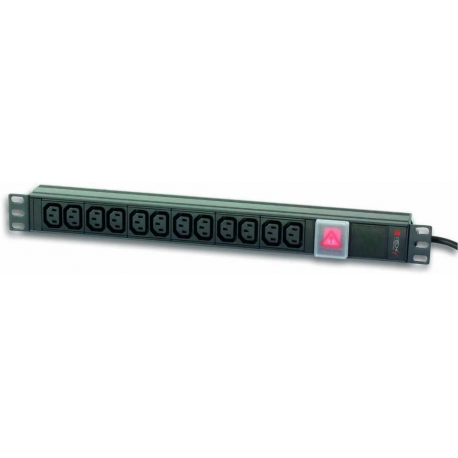 TECHLYPRO 023776 TechlyPro Rack 19 1U power strip for UPS 250V/16A 12x C13 sockets C20 plug