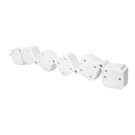 DIGITUS DA-70620 - Power strip - AC 250 V - 3680 Watt - input: power - output connectors: 4 (2 x USB, 4 x power) - 1.6 m cord - black, white - 3