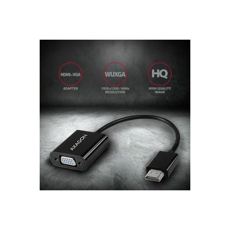 AXAGON - Video interface converter - HDMI (M) to HD-15 (VGA) (F) - 17 cm - 1920 x 1200 (WUXGA) support, active converter - 1