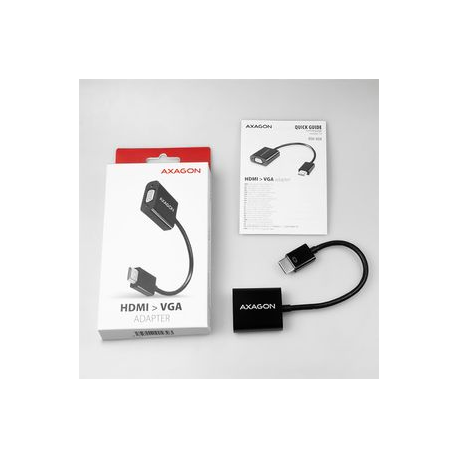 AXAGON - Video interface converter - HDMI (M) to HD-15 (VGA) (F) - 17 cm - 1920 x 1200 (WUXGA) support, active converter - 5