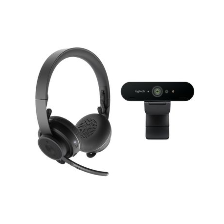 LOGITECH Bundle Zone Wrls headset + Brio 4K cam Pro Personal Video Collab Kit - GRAPHITE - EMEA