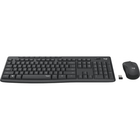 Logitech MK295 Silent - Keyboard and mouse set - wireless - 2.4 GHz - Russian - graphite - 1