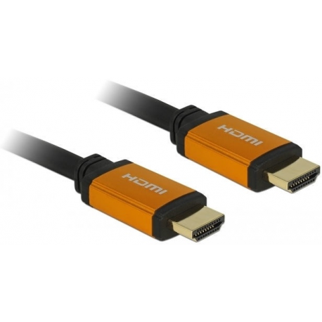 Delock - HDMI cable - HDMI male to HDMI male - 2 m - triple shielded - black, gold - 8K support - 2