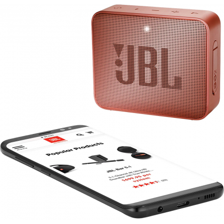 JBL Go2, compact portable speaker with battery, IPX7 waterproof, Cinnamon
