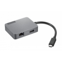 Lenovo Travel Hub Gen2 - Docking station - USB-C - VGA, HDMI - GigE - for IdeaPad 3 14; ThinkBook 14s Yoga G2 IAP; ThinkCentre neo 50; ThinkPad T14s Gen 3