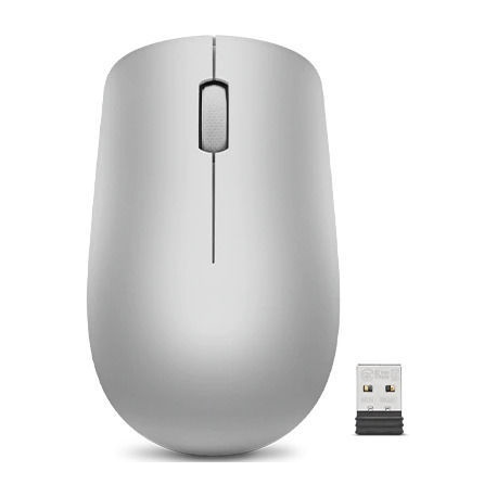 Lenovo 530 Wireless Mouse - Mouse - right and left-handed - optical - 3 buttons - wireless - 2.4 GHz - USB wireless receiver - platinum grey - for ThinkCentre M80t Gen 3; ThinkCentre neo 50; ThinkPad T14s Gen 3; V50t Gen 2-13 - 0