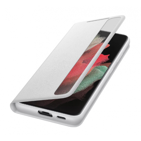 Samsung Smart Clear View Cover EF-ZG998 - Flip cover for mobile phone - light grey - for Galaxy S21 Ultra 5G - 1