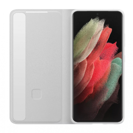 Samsung Smart Clear View Cover EF-ZG998 - Flip cover for mobile phone - light grey - for Galaxy S21 Ultra 5G - 5