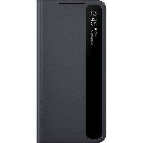 Samsung Smart Clear View Cover EF-ZG991 - Flip cover for mobile phone - black - for Galaxy S21 5G - 0