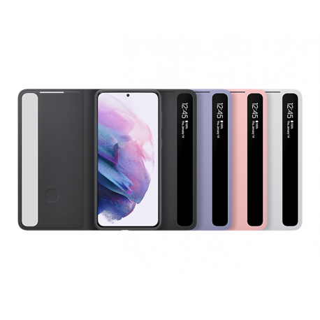 Samsung Smart Clear View Cover EF-ZG996 - Flip cover for mobile phone - black - for Galaxy S21+ 5G - 6