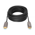DIGITUS - HDMI cable with Ethernet - HDMI plug to HDMI plug - 10 m - shielded hybrid copper / fibre optic - black - Active Optical Cable (AOC), 8K UHD (7680 x 4320) support