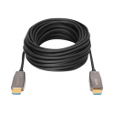 DIGITUS - HDMI cable with Ethernet - HDMI plug to HDMI plug - 15 m - shielded hybrid copper / fibre optic - black - Active Optical Cable (AOC), 8K UHD (7680 x 4320) support
