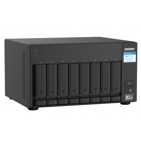 QNAP TS-832PX-4G - NAS server - 8 bays - SATA 6Gb / s - RAID 0, 1, 5, 6, 10, 50, JBOD, 60 - RAM 4 GB - Gigabit Ethernet  /  2.5 Gigabit Ethernet  /  10 Gigabit Ethernet - iSCSI - 11