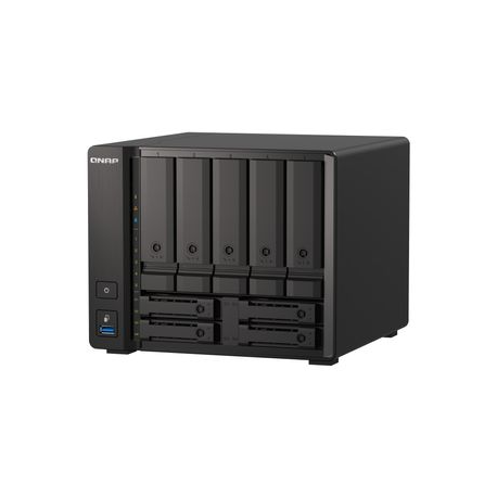 QNAP TS-H973AX-8G - NAS server - 9 bays - SATA 6Gb / s - RAID 0, 1, 5, 6, 10, 50, JBOD, 60, RAID TP - RAM 8 GB - 2.5 Gigabit Ethernet  /  10 Gigabit Ethernet - iSCSI - 3