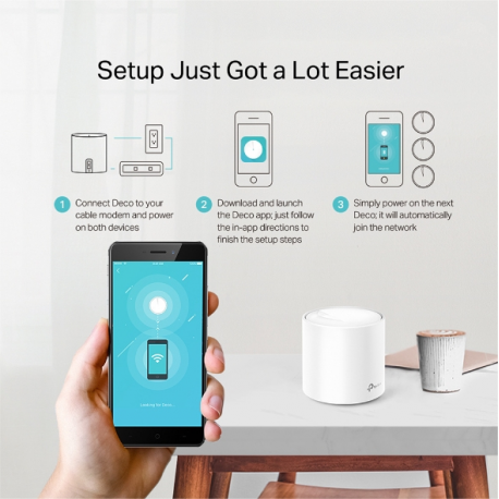 TP-LINK Deco X20 AX1800 Wi-Fi 6 Whole-Home Mesh WiFi System 2-pack 2xGbit RJ45 4xint. antenna MU-MIMO