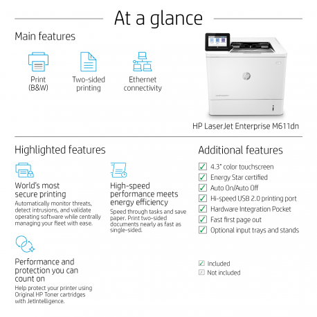HP LaserJet Enterprise M611dn Mono A4 61 ppm (ML)