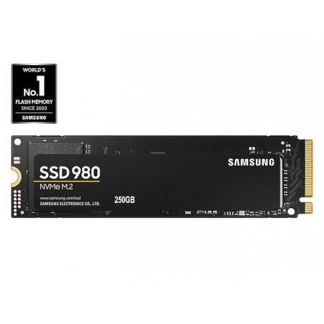 Samsung 980 MZ-V8V250BW - Solid state drive - encrypted - 250 GB - internal - M.2 2280 - PCI Express 3.0 x4 (NVMe) - 256-bit AES - TCG Opal Encryption - 2