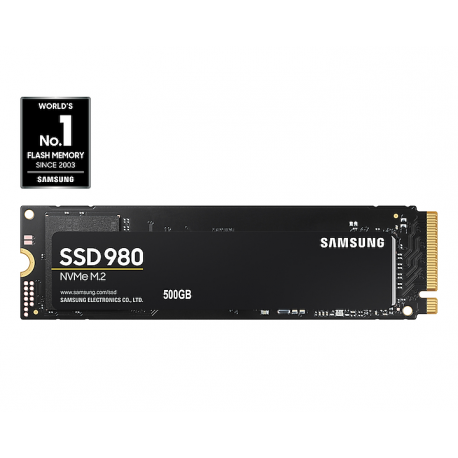 Samsung 980 MZ-V8V500BW - Solid state drive - encrypted - 500 GB - internal - M.2 2280 - PCI Express 3.0 x4 (NVMe) - 256-bit AES - TCG Opal Encryption - 0