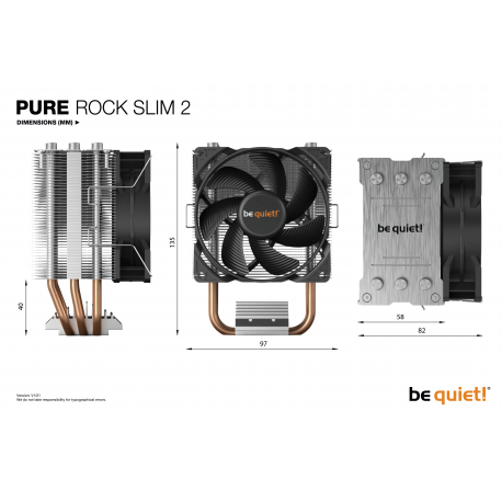 BE QUIET PURE ROCK Slim 2 CPU COOLER