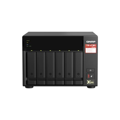 QNAP 6-bay NAS AMD Ryzen Embedded V1500B 2.2GHz 8GB 6xSATA 6Gb/s bays 2xM.2 NVMe PCIe Gen3 SSD slots 2x2.5GbE LAN optional 10GbE