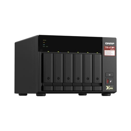 QNAP 6-bay NAS AMD Ryzen Embedded V1500B 2.2GHz 8GB 6xSATA 6Gb/s bays 2xM.2 NVMe PCIe Gen3 SSD slots 2x2.5GbE LAN optional 10GbE