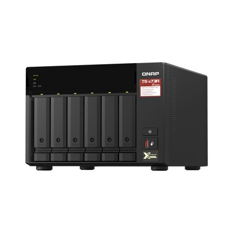 QNAP 6-bay NAS AMD Ryzen Embedded V1500B 2.2GHz 8GB 6xSATA 6Gb/s bays 2xM.2 NVMe PCIe Gen3 SSD slots 2x2.5GbE LAN optional 10GbE