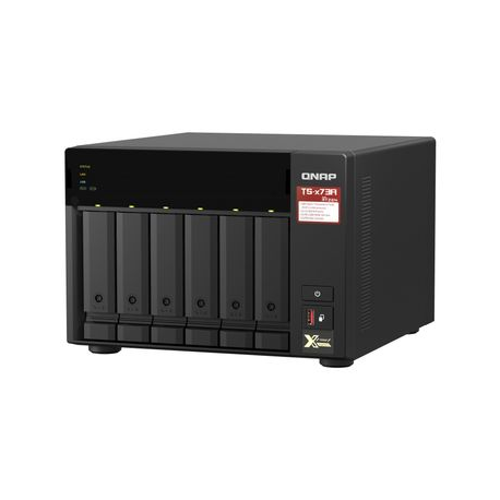 QNAP 6-bay NAS AMD Ryzen Embedded V1500B 2.2GHz 8GB 6xSATA 6Gb/s bays 2xM.2 NVMe PCIe Gen3 SSD slots 2x2.5GbE LAN optional 10GbE