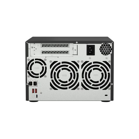 QNAP 6-bay NAS AMD Ryzen Embedded V1500B 2.2GHz 8GB 6xSATA 6Gb/s bays 2xM.2 NVMe PCIe Gen3 SSD slots 2x2.5GbE LAN optional 10GbE