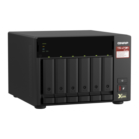 QNAP 6-bay NAS AMD Ryzen Embedded V1500B 2.2GHz 8GB 6xSATA 6Gb/s bays 2xM.2 NVMe PCIe Gen3 SSD slots 2x2.5GbE LAN optional 10GbE