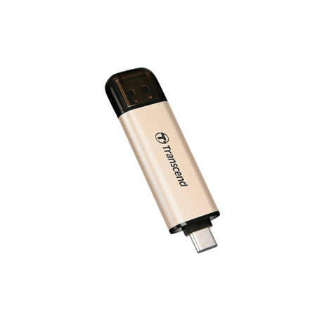 Transcend JetFlash 930C - USB flash drive - 128 GB - USB 3.2 Gen 1 / USB-C - gold - 3