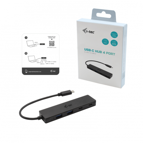 i-Tec - Hub - 2 x SuperSpeed USB 3.0 + 2 x USB-C 3.1 Gen 1 - desktop - 3