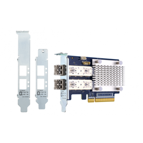 QNAP QXP-16G2FC - Host bus adapter - PCIe 3.0 x8 low profile - 16Gb Fibre Channel Gen 5 x 2 - with 2 x SFP+ transceivers (TRX-16GFCSFP-SR) - for QNAP TS-1277, 463, 677, 877, 977, EC1280, TVS-2472, 682, 872, 882, EC1280, EC1580, EC2480 - 5