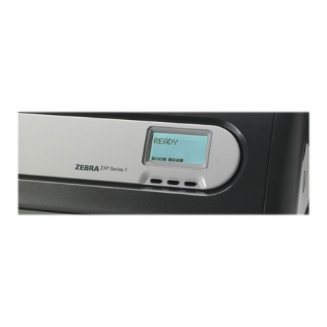 Zebra ZXP Series 7 - Plastic card printer - colour - Duplex - dye sublimation / thermal transfer - CR-80 Card (85.6 x 54 mm) - 300 dpi - up to 1375 cards / hour (mono) / up to 300 cards / hour (colour) - capacity: 200 cards - USB 2.0, LAN - 7