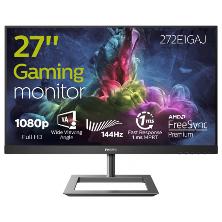 Philips Gaming monitor 272E1GAJ 27 inch (68.6 cm), FHD, 1920x1080 pixels, VA, 16:9, Black/Dark Chrome, 1 ms, 350 cd/m², Audio ou